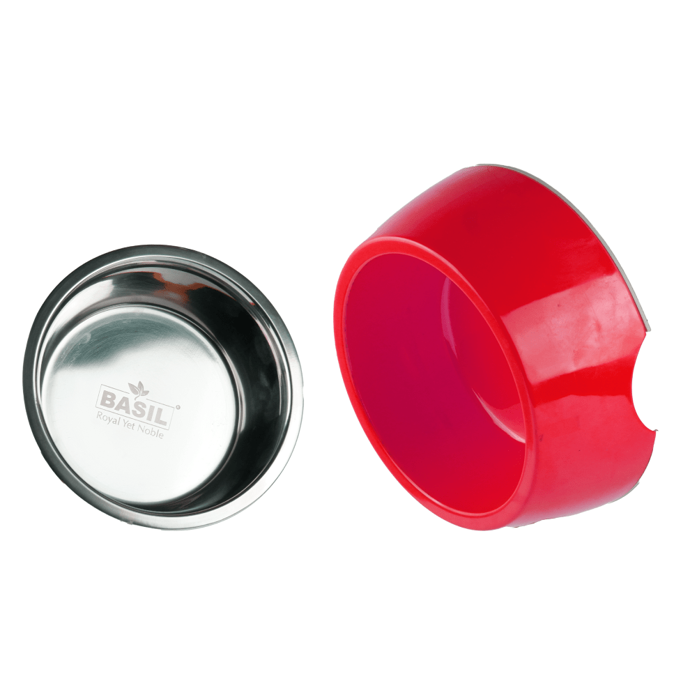 Basil Solid Color Melamine Bowl for Dogs and Cats (Red) image 4