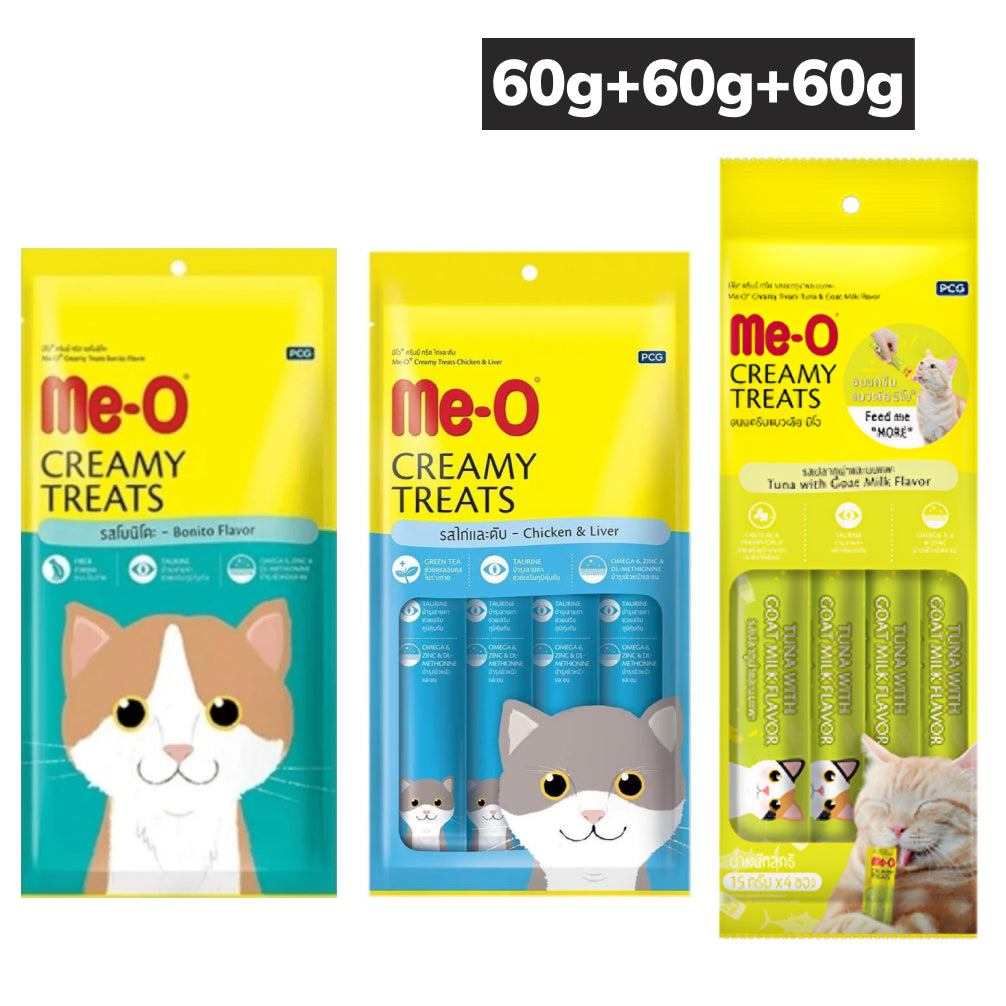 Me O Bonito, Chicken, Liver, Tuna, Goat, Milk Combo Creamy Treats Cat