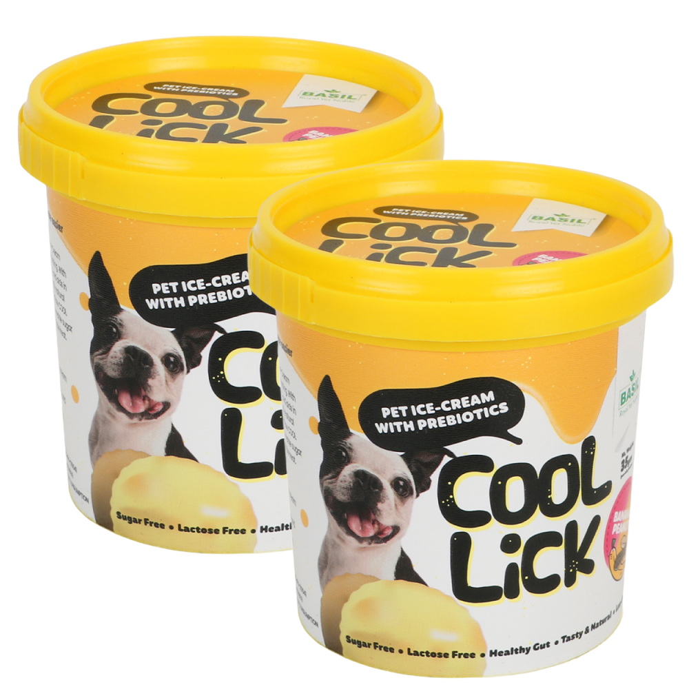 Basil Cool Lick Banana & Peanuts with Added Prebiotics Ice Cream for Dogs image 9