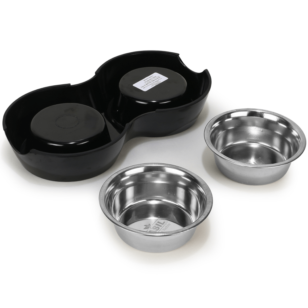 Basil Double Melamine Bowl Dinner Set for Dogs and Cats image 4