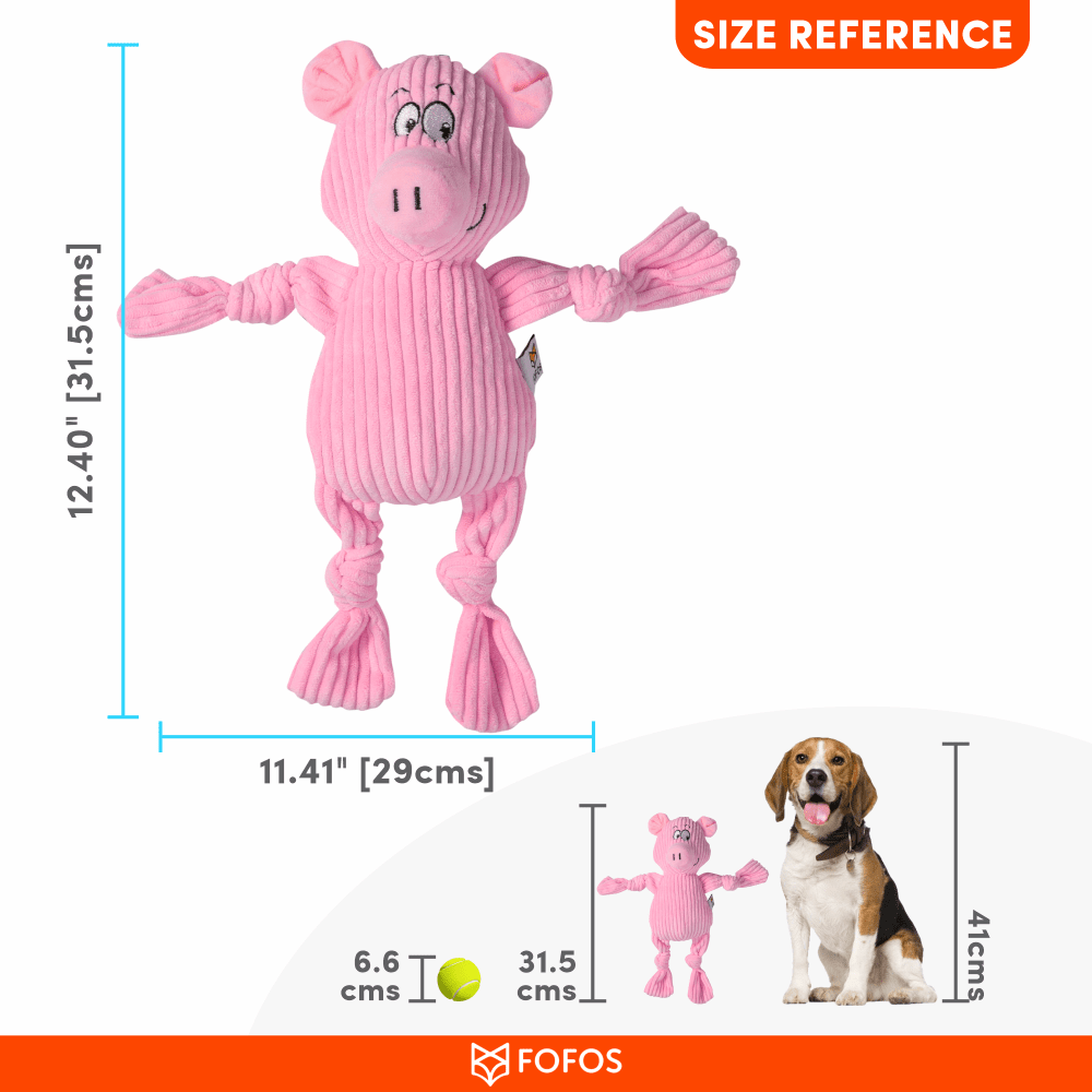 Barkbutler x Fofos Fluffy Pig Pink Plush Toy for Dogs (Pink) image 6