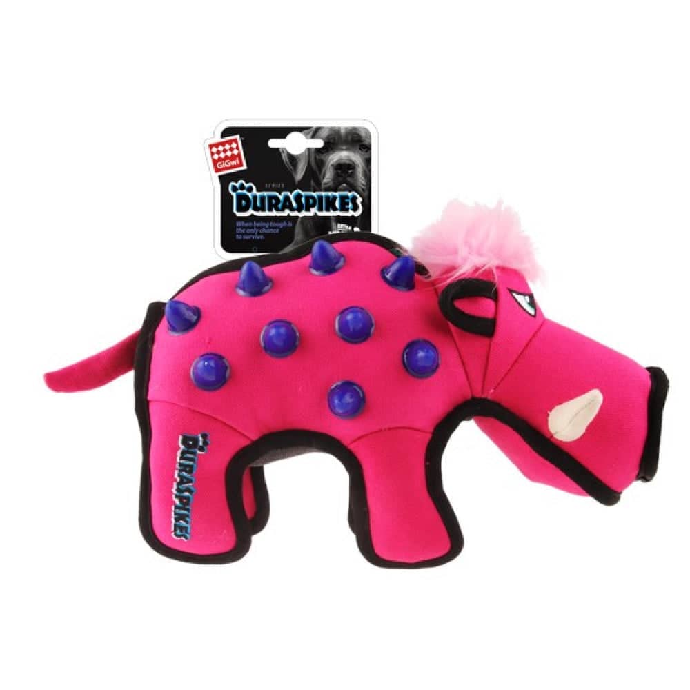 GiGwi Duraspikes Extra Durable Wild Boar Toy for Dogs (Rose) image 5