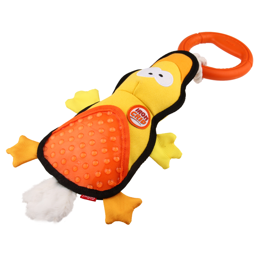 GiGwi Iron Grip Duck Plush with TRP Handle Toy for Dogs (Yellow) image 6