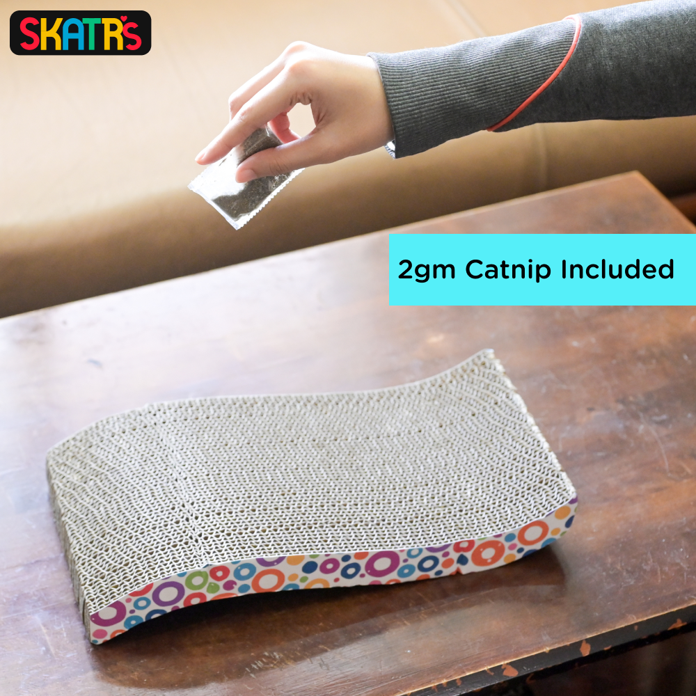Skatrs The Satisfying Wave Cat Scratcher with 2g Premium Catnip Free (15x7.5x2.8in) image 6