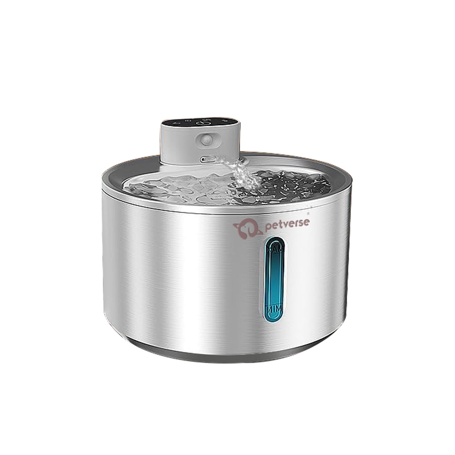 Petverse Smart Motion Sensor Pet Water Fountain for Dogs & Cats (Silver) image 1