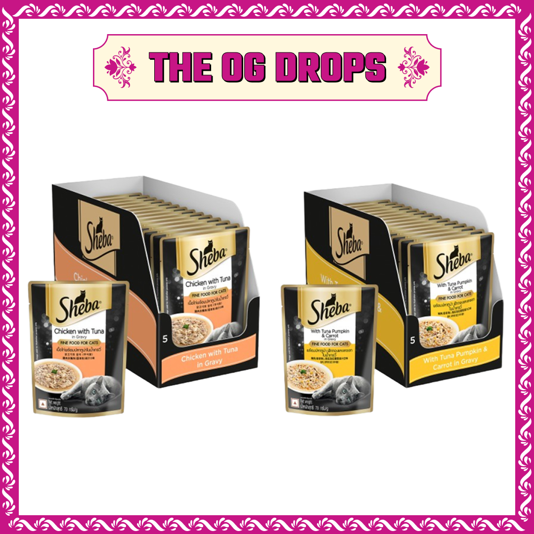 Sheba Tuna Pumpkin & Carrot In Gravy and Chicken With Tuna In Gravy Rich Premium Adult  Fine Cat Wet Food Combo image 2