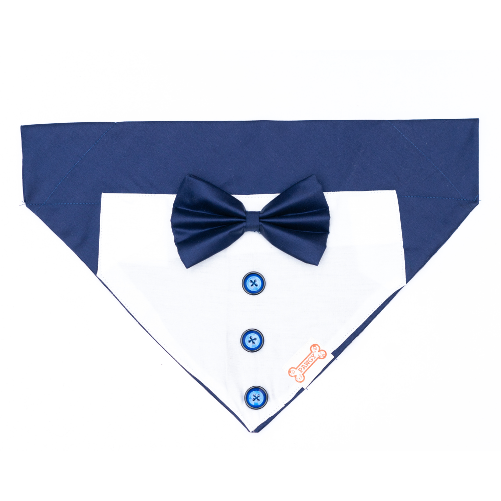 Pawgypets Tuxedo Bandana for Dogs and Cats (Blue) image 2
