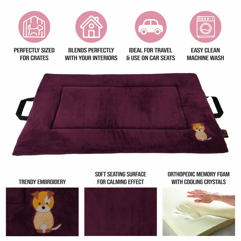 Petter World Orthopedic Memory Foam Base with Cooling Gel Summer Mat for Dogs and Cats (Mulled Wine) image 6