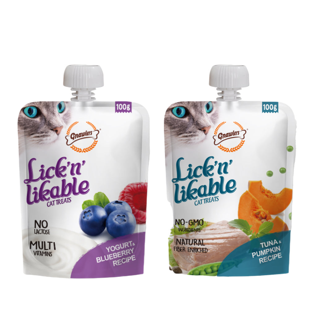 Gnawlers Yogurt, Blueberry, Salmon, Cranberry Combo Lick Treats Cat