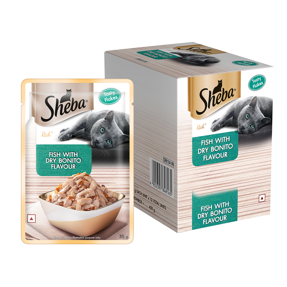 Sheba Fish with Dry Bonito or Skipjack Premium Cat Wet Food