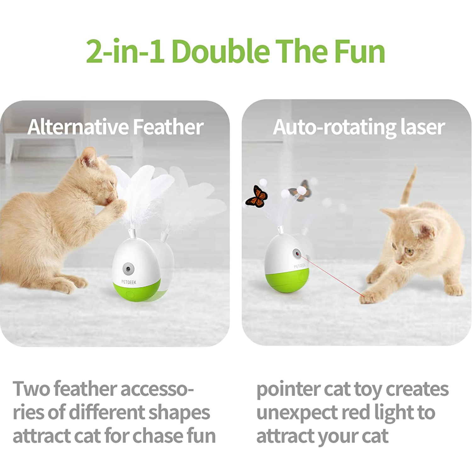 Pet Geek Egg Laser Tumbler Toy for Cats image 3