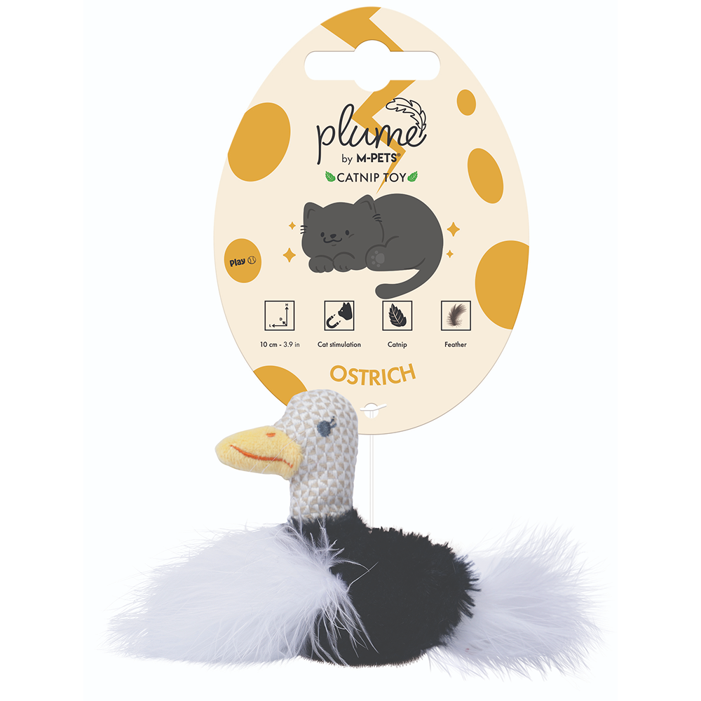 M Pets Plume Ostrich Catnip Toy for Cats (White) image 1