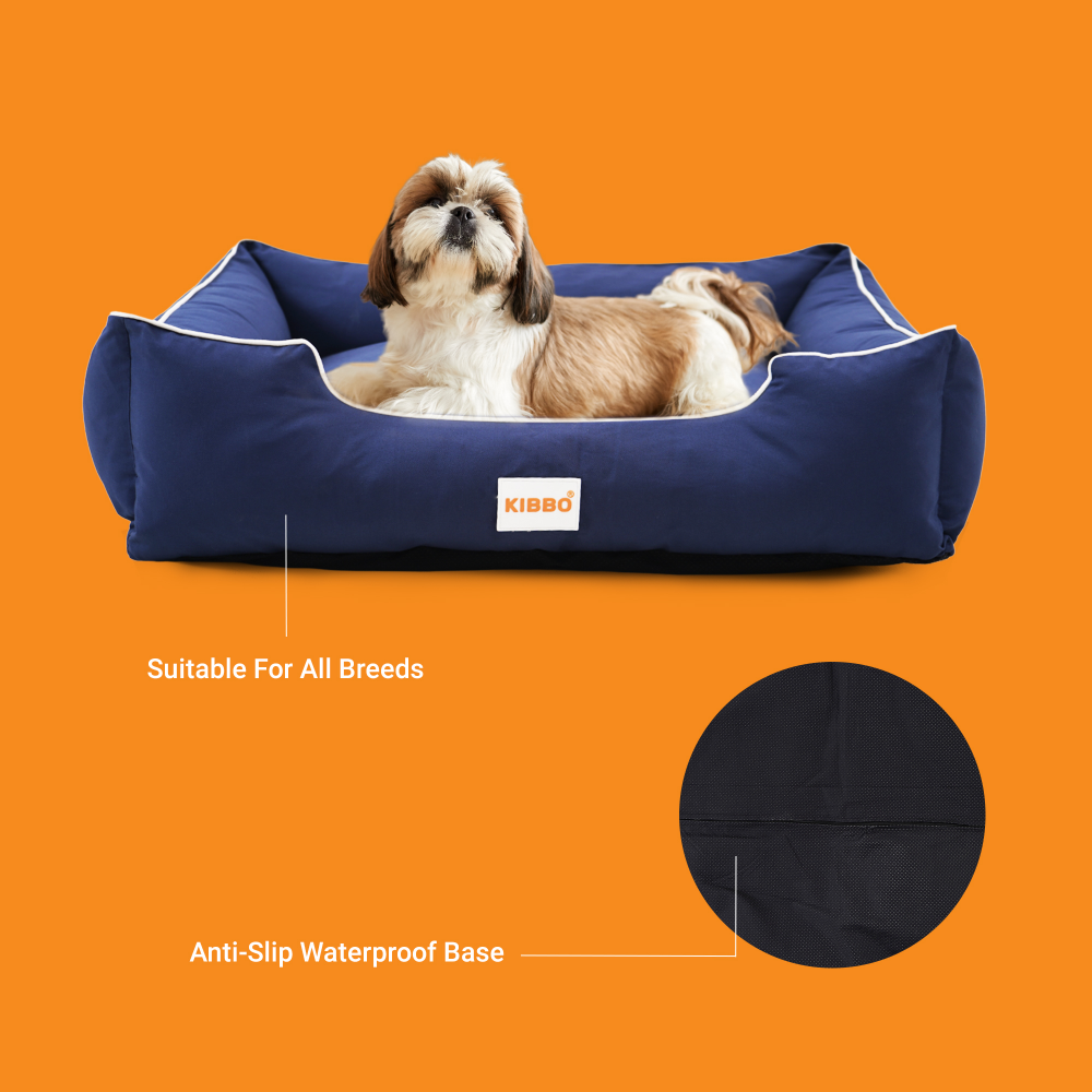 Kibbo Pet Bed with Chew Proof and Water Repellent Fabric For Dogs and Cats  (Blue) image 2
