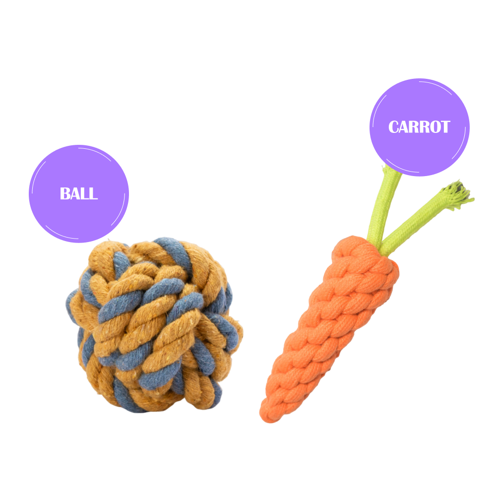 Skatrs Ball Shaped Twisted Rope Chew Toy for Dogs and Cats (Yellow/Grey) image 5