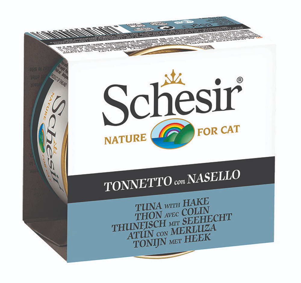 Schesir Tuna Whole Meat with Hake in Jelly Cat Wet Food image 1