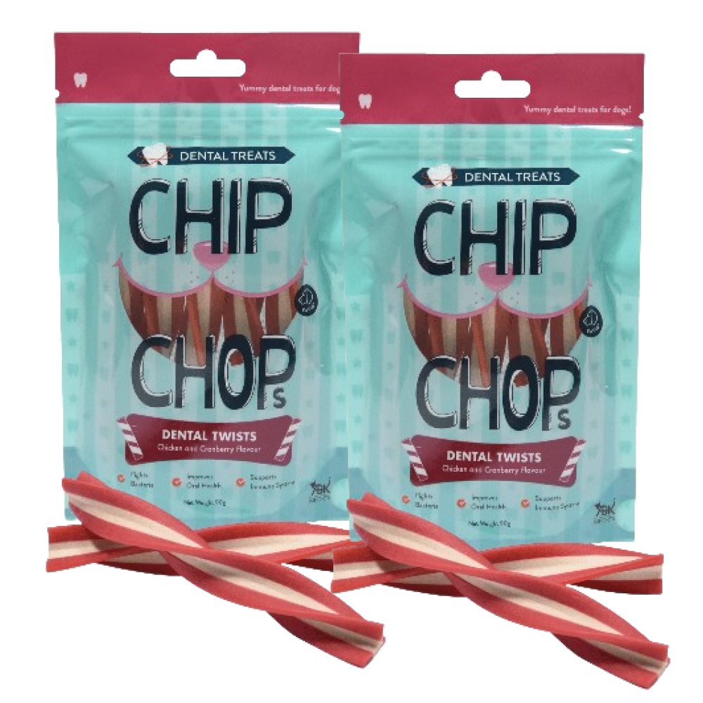 Chip Chops Dental Twist Chicken and Cranberry Flavored Dog Treats image 8
