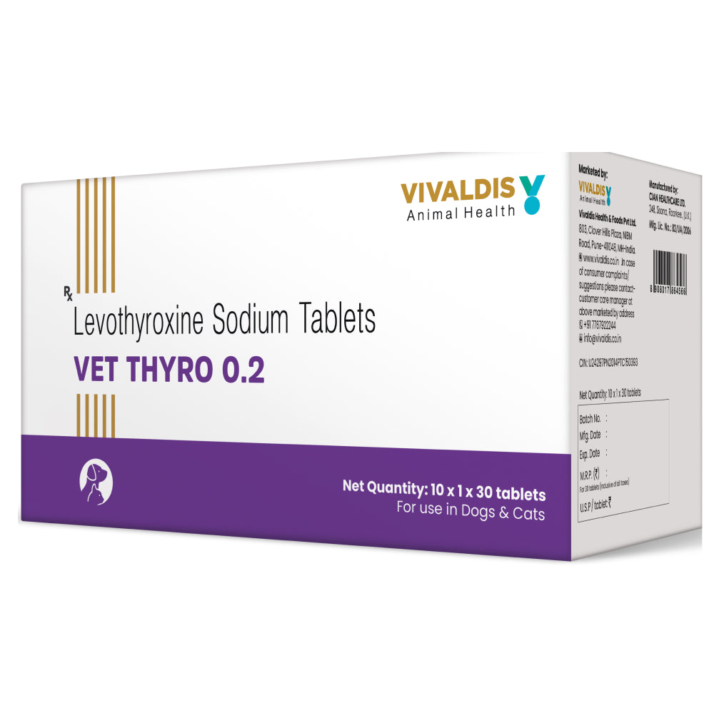 Vivaldis Vet Thyro 0.2 (Levothyroxine sodium) Tablets for Dogs and Cats image 3
