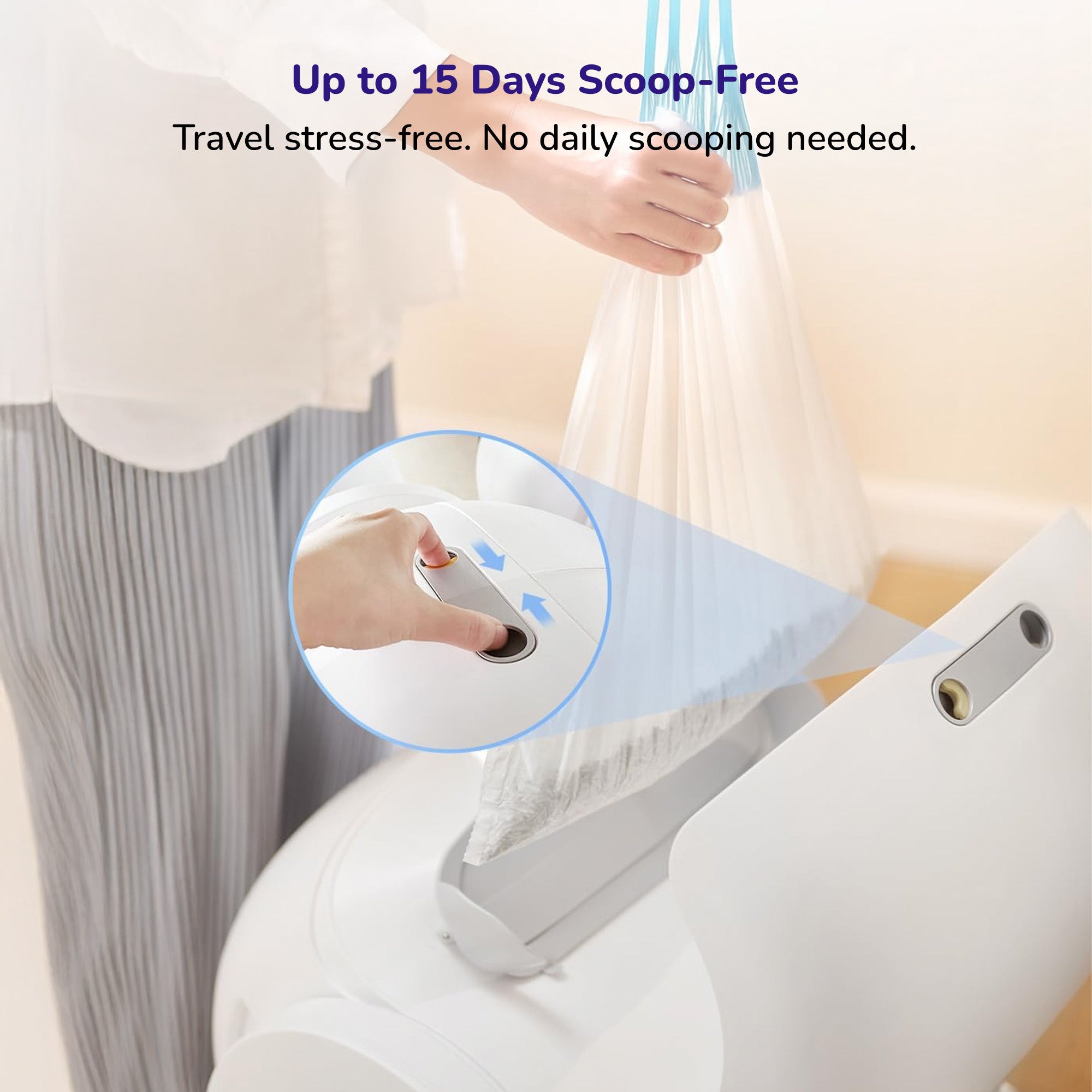 Petverse Pro Automatic Litter Box for Cats (White) image 9