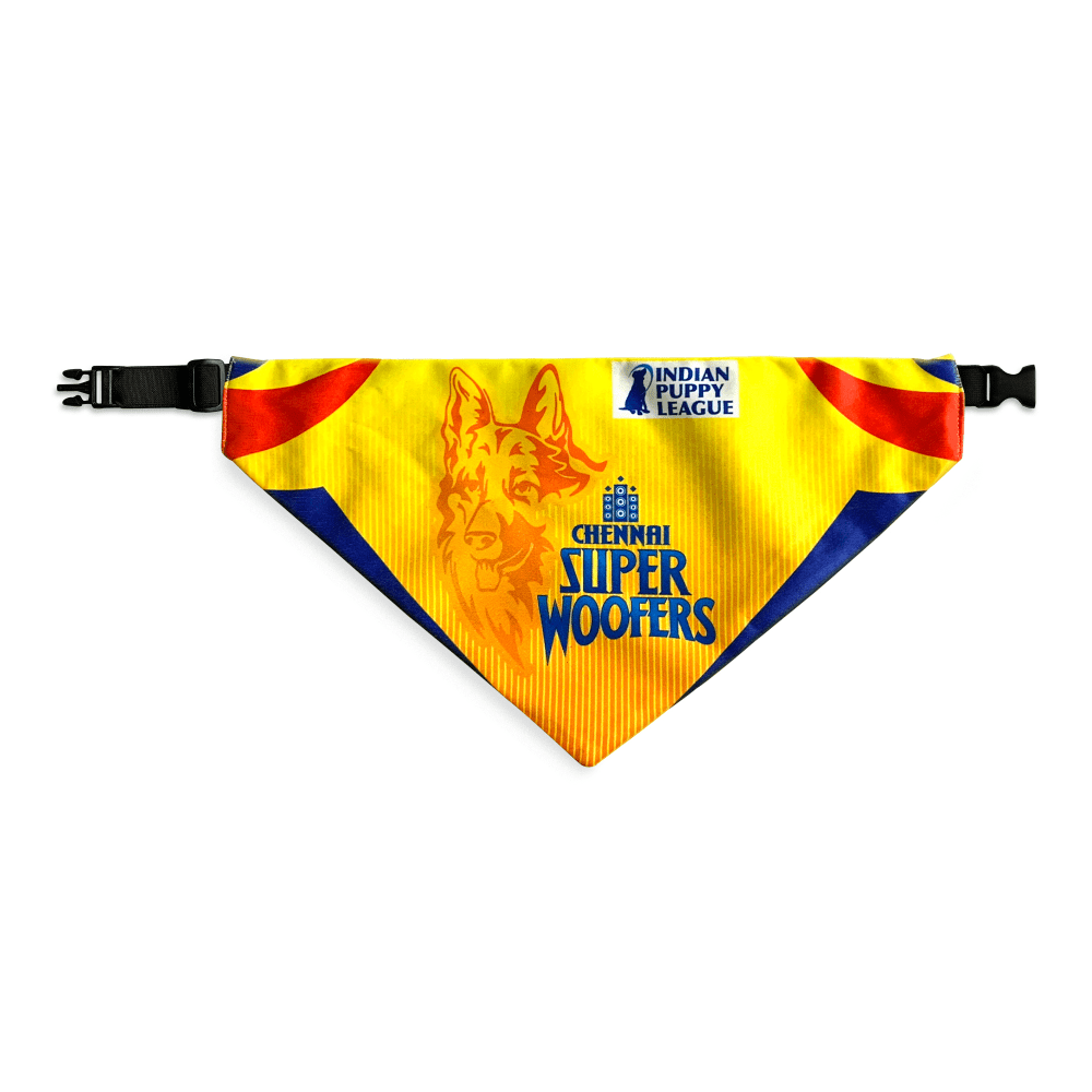 Barkbutler Chennai Super Woofers Bandana for Dogs | Indian Pet League image 2
