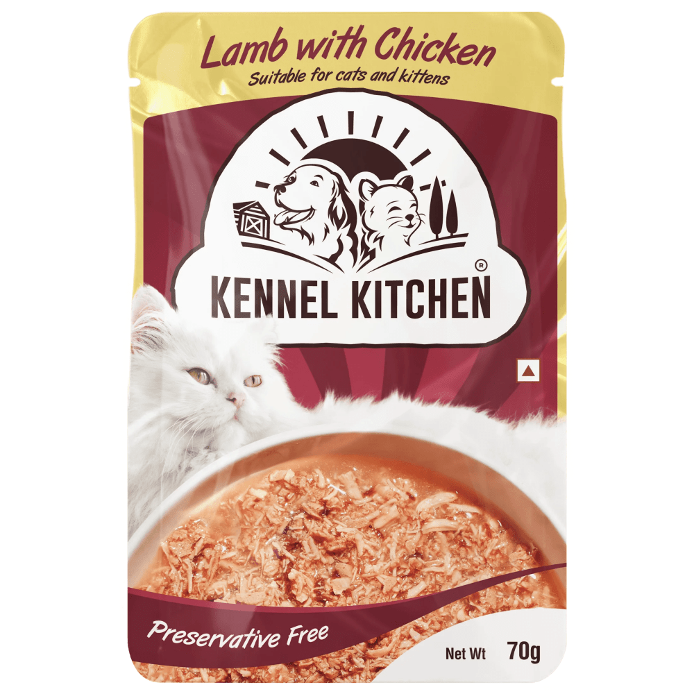 Kennel Kitchen Lamb with Chicken Shreds in Gravy Kitten and Adult Cat Wet Food (All Life Stage) image 1