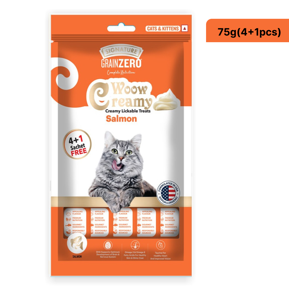 Signature Grain Zero Crab, Salmon, Chicken and Liver Lickable Creamy Cat Treats Combo image 7