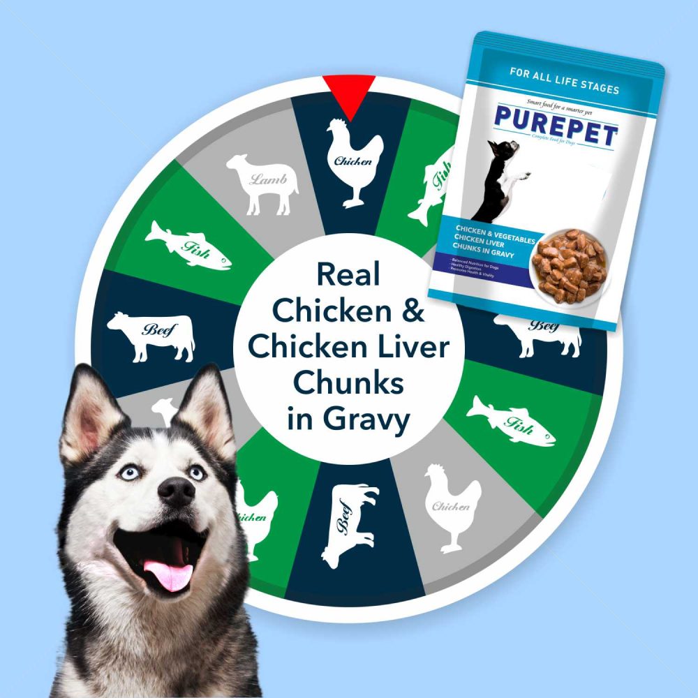 Purepet Chicken & Vegetable Chunks in Gravy Adult Dog Wet Food image 3