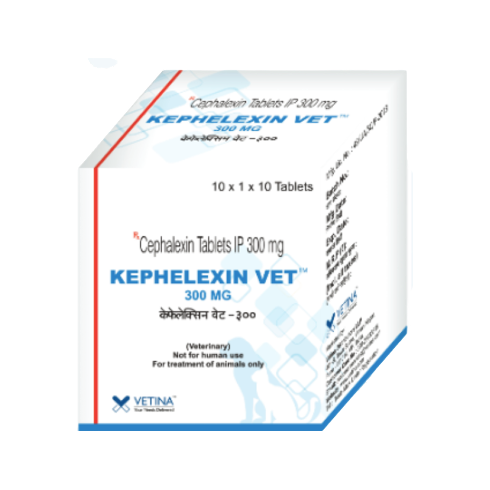 Vetina Kephelexin Vet 300mg (Cephalexin) Tablet for Dogs and Cats
