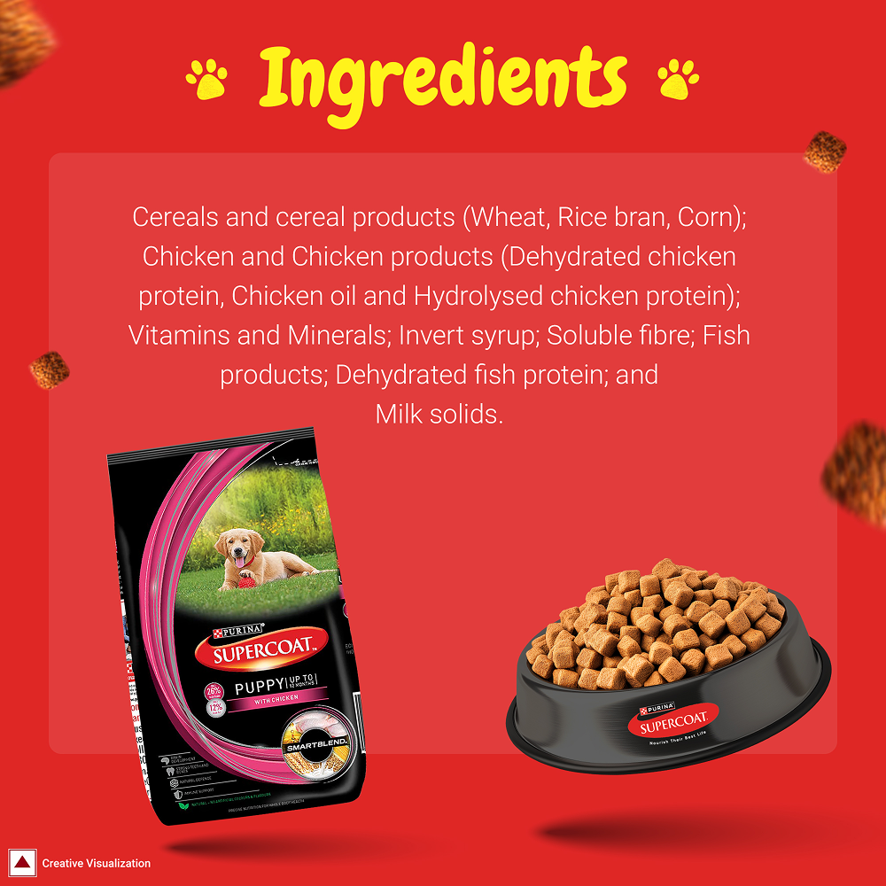Purina SuperCoat Chicken Smartblend Puppy Dog Dry Food (Up to 12 months) image 3