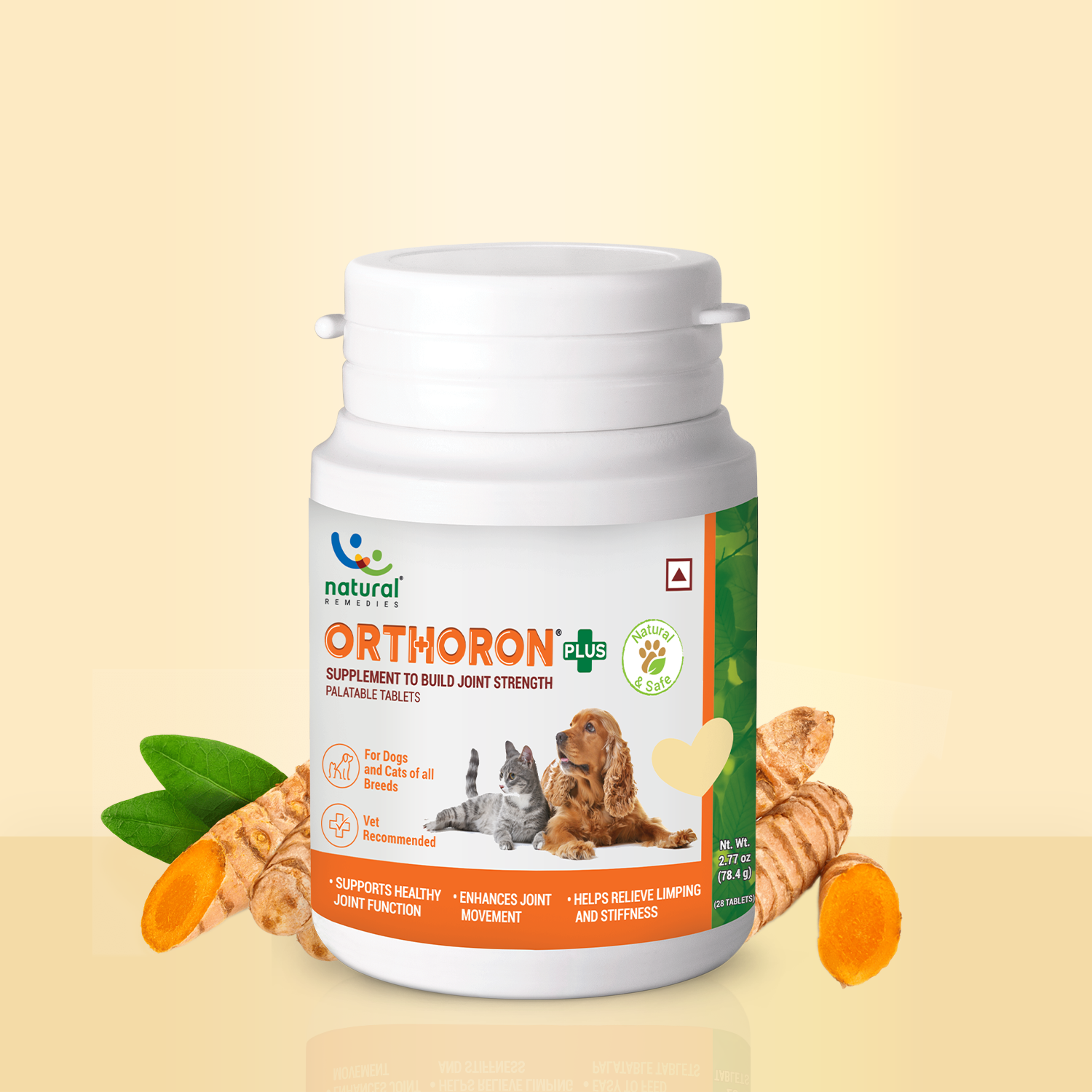 Natural Remedies Orthoron Plus Joint Supplement Tablets for Dogs and Cats