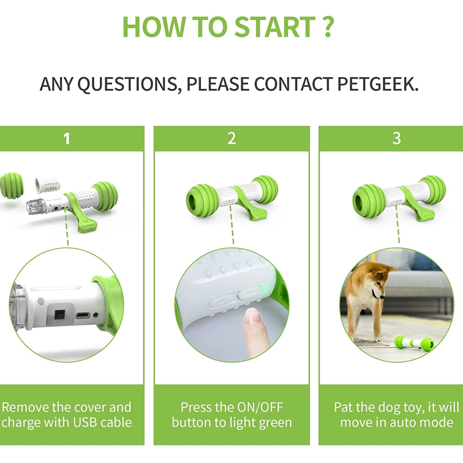 Pet Geek Playbone Toy for Dogs (White/Green) image 7