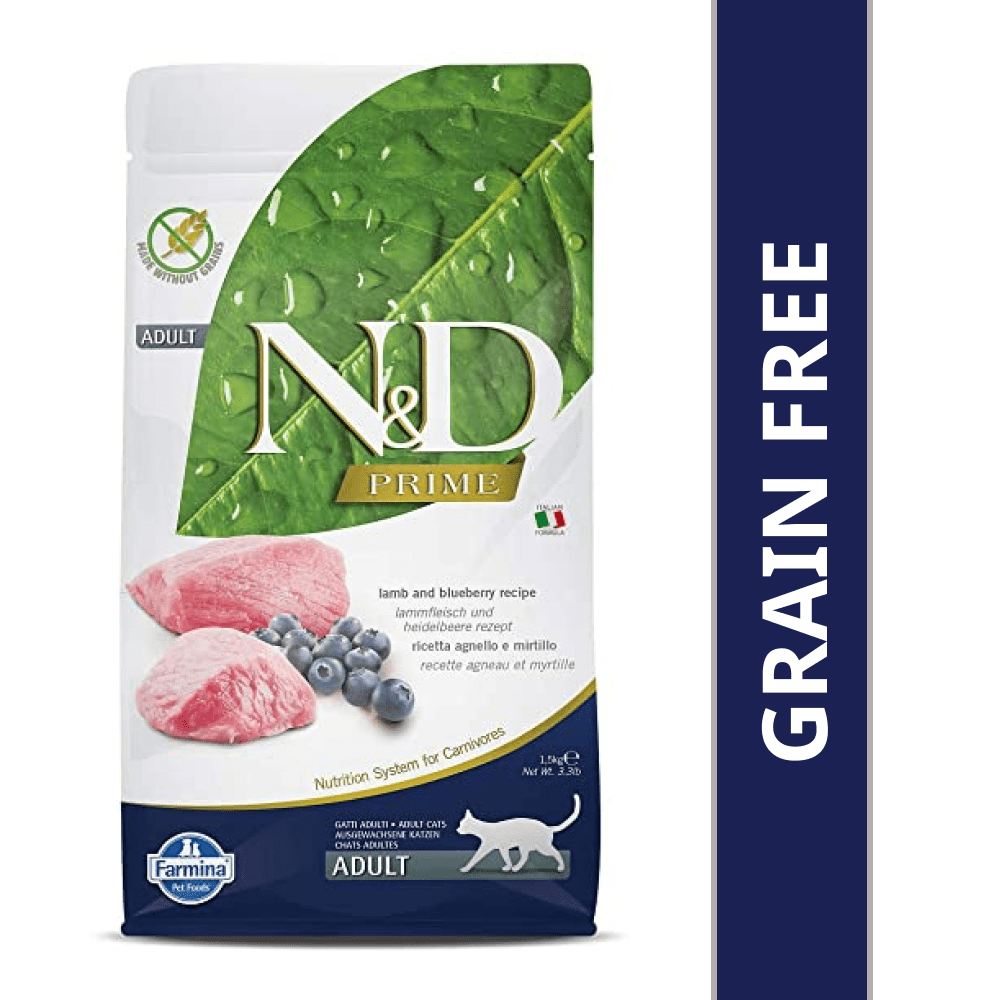 Farmina N&D Prime Lamb & Blueberry Grain Free Adult Cat Dry Food image 9