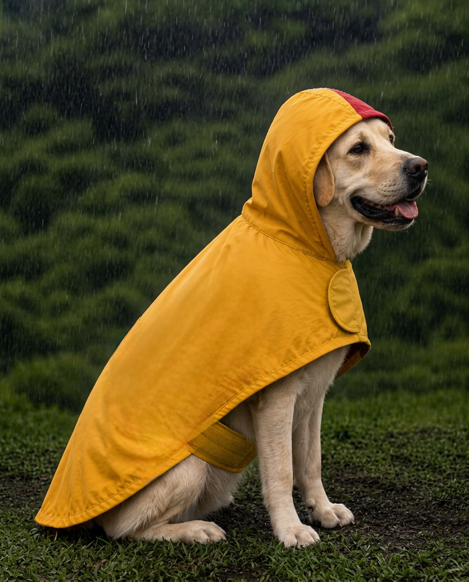 15 Furries Urban Colorblock Waterproof Raincoat for Dogs (Red & Yellow) image 6