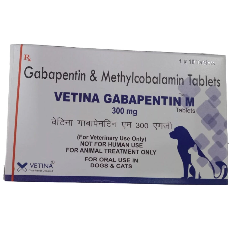 Vetina Gabapentin M 300mg Tablets ((Gabapentin & Methylcobalamin) for Dogs and Cats