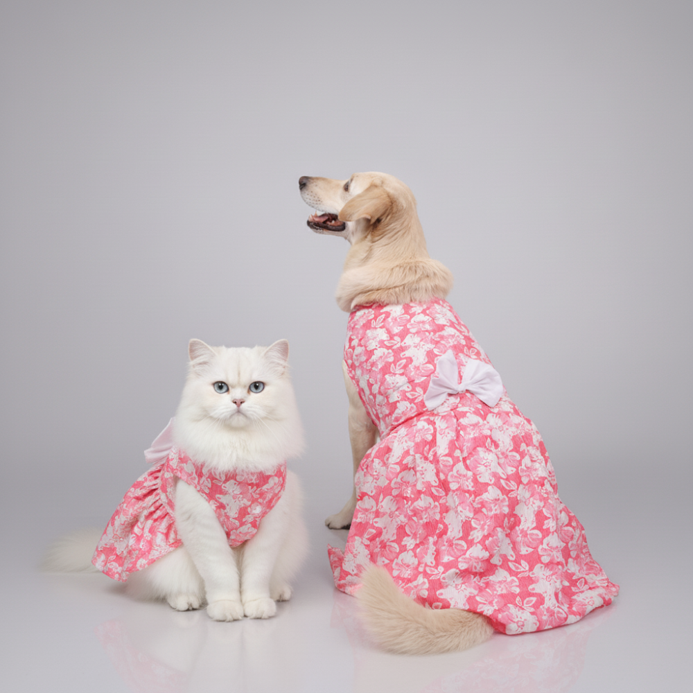Skatrs Floral Grace Dress for Dogs and Cats (Pink)