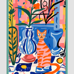 EverythingBoho The House Cat Boho Wall Art (Bottle Green)