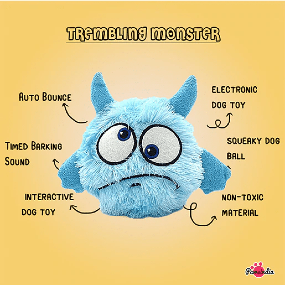 Pawsindia Trembling Monster Toy for Dogs (Navy Blue) image 4