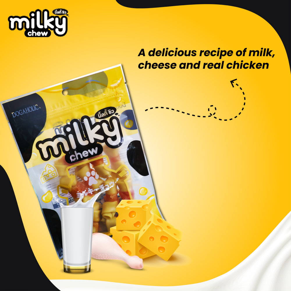 Dogaholic Milky Chew Cheese Chicken Bone Style image 2