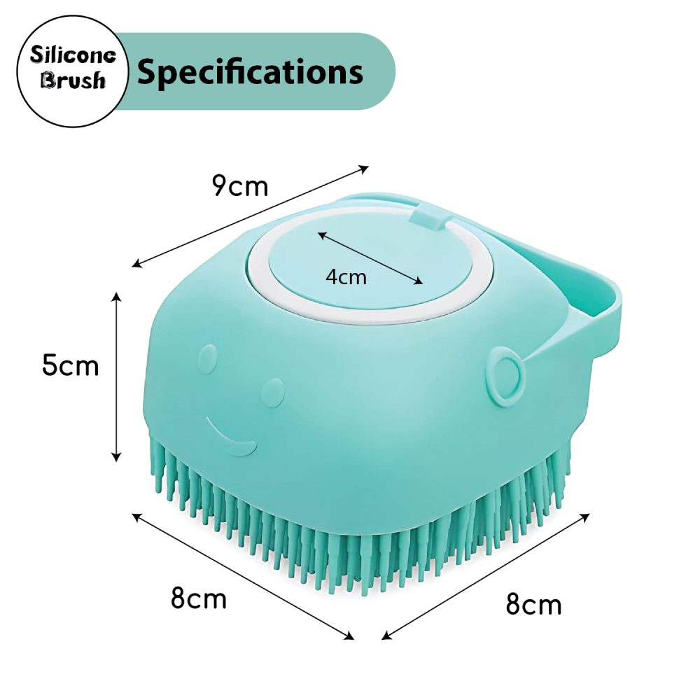 Papa Pawsome Shampoo Bath Silicone Brush for Dogs and Cats (Blue) image 5