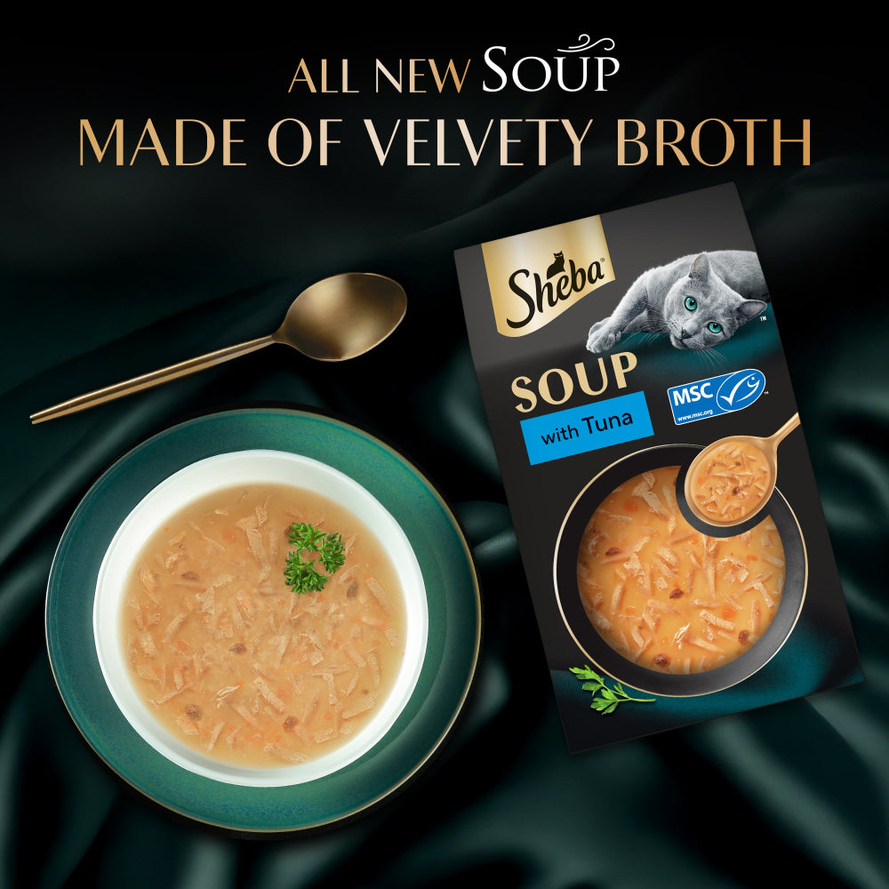 Sheba Soup with Tuna Adult Cat Wet Food image 4