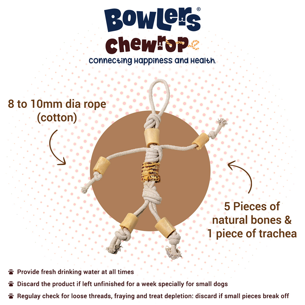 Bowlers Chewrope Marionette Rope Chew Functional Dog Treat Toy image 2