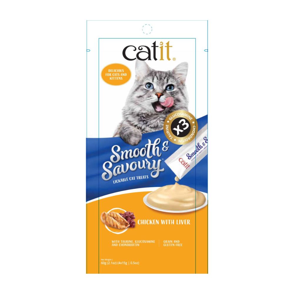 Catit Smooth and Savoury Chicken with Liver Creamy Lickable Cat Treats