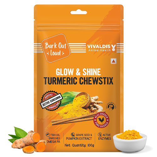 Bark Out Loud Glow and Shine Turmeric Chew Stix for Dogs and Cats