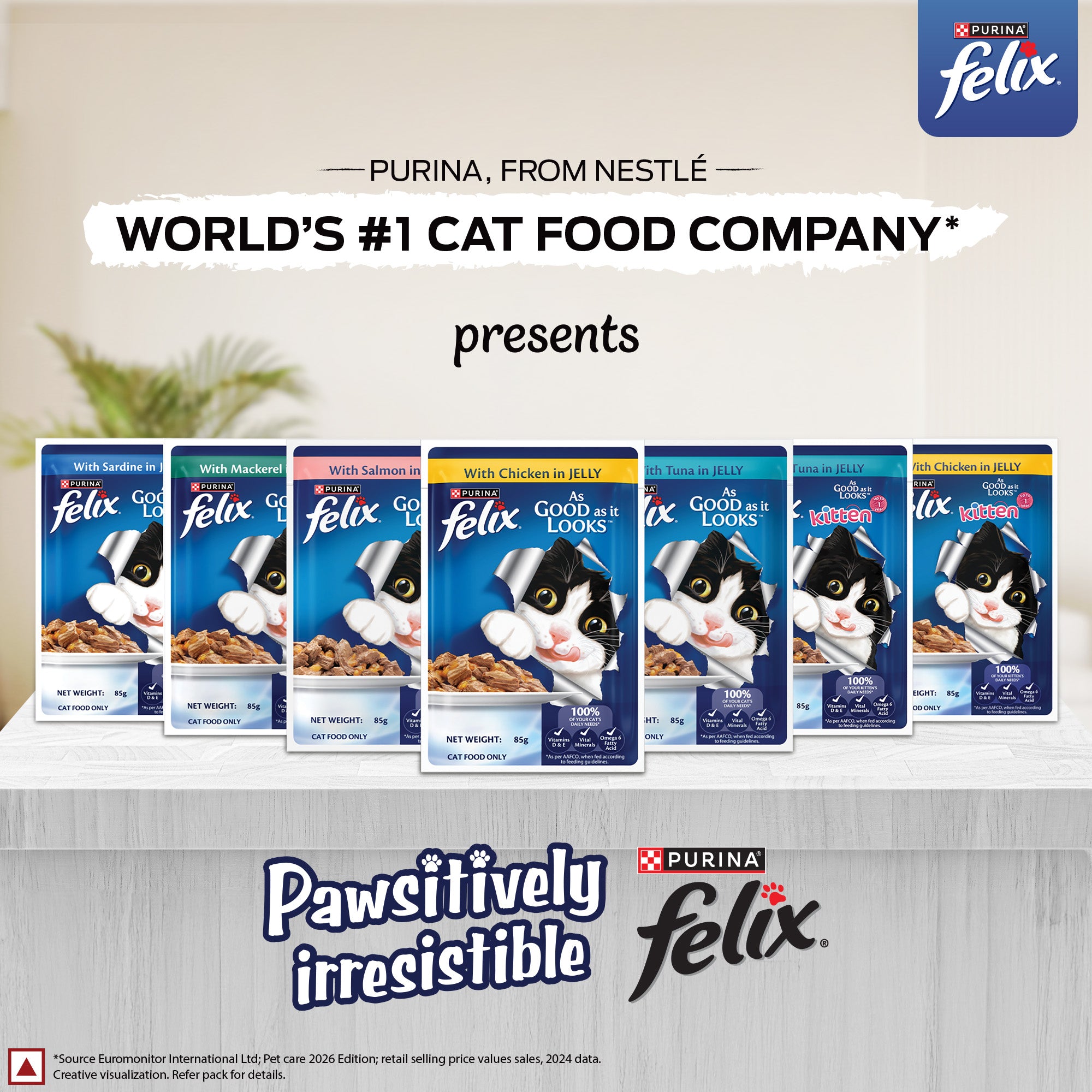 Purina Felix with Sardine in Jelly Complete and Balanced Adult Cat Wet Food image 3