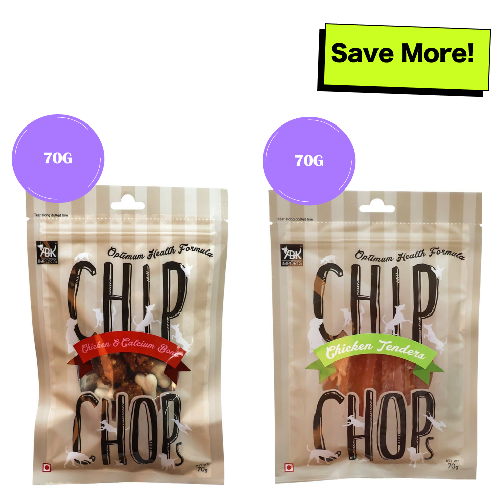 Chip Chops Chicken & Calcium and Chicken Tenders Bone Dog Treats Combo image 1