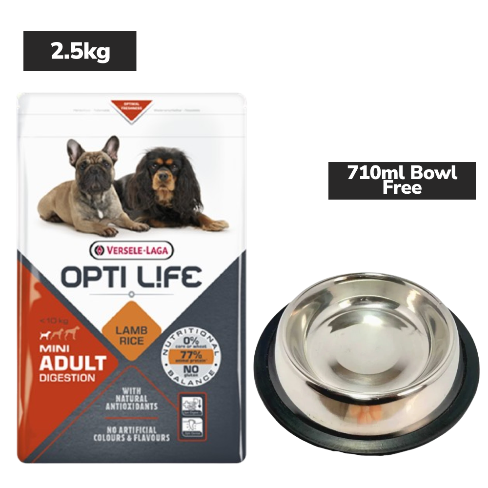 Versele Laga Opti Life Lamb & Rice Mini Digestion Adult Dog Dry Food image 2