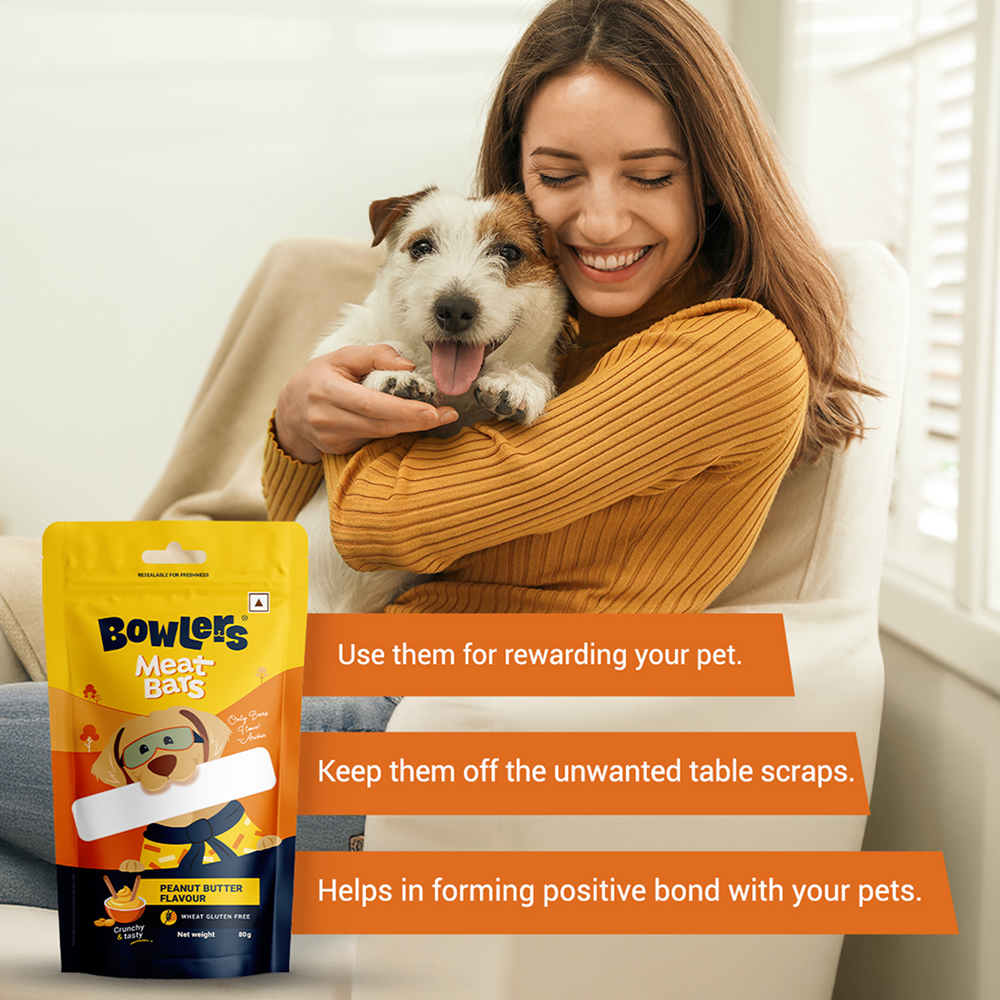Bowlers Peanut Butter Flavour Meat Bars Dog Treats image 3