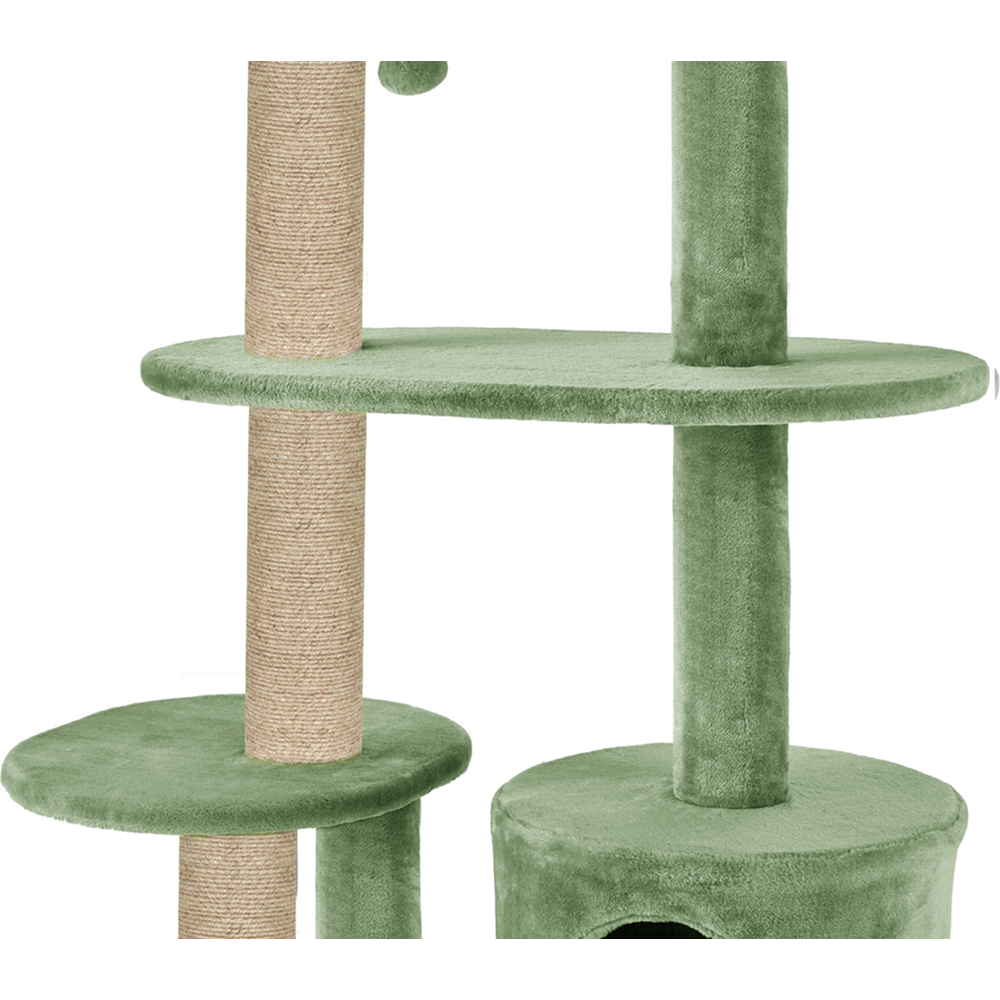 Furrlovers Multi Level Plush Cat Tree with Condo & Sisal Scratching Posts (Green) image 4
