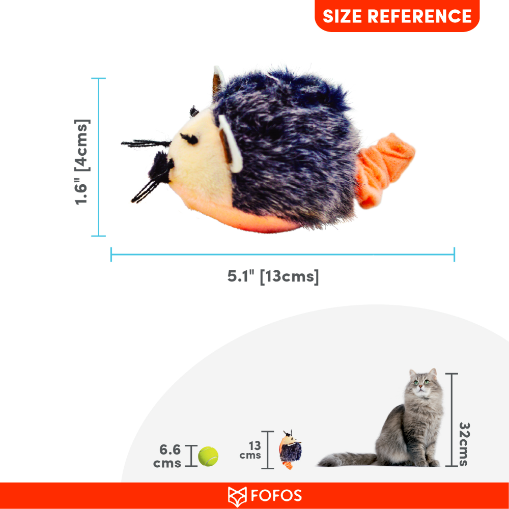 Barkbutler x Fofos Pull String & Sound Chip Mouse Shaped Electronic Toy for Cats (Grey) image 3