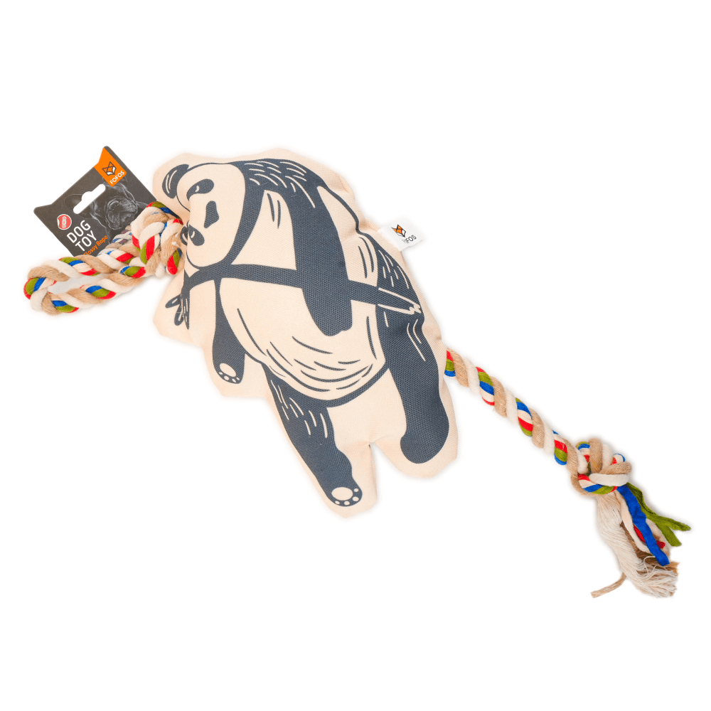 Barkbutler x Fofos Flossy Rope Toy With Panda for Dogs
