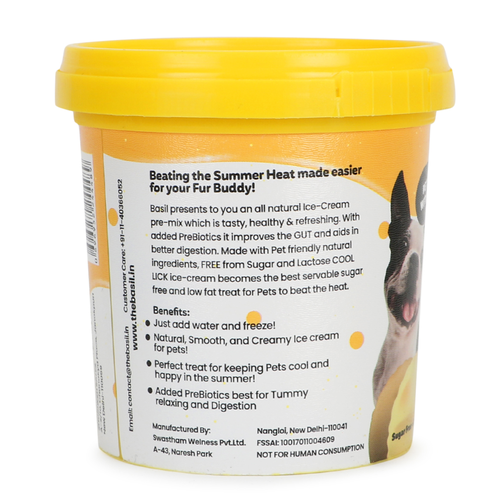 Basil Cool Lick Banana & Peanuts with Added Prebiotics Ice Cream for Dogs image 8